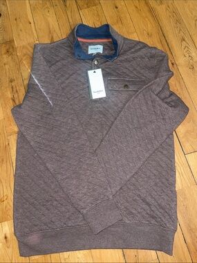 Goodfellow & Co Quilted Pullover with Contrast Collar - Brown